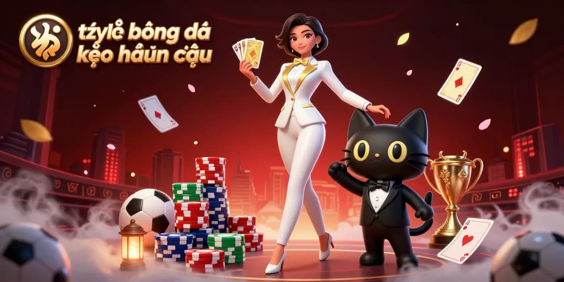 Engaging scene of tỷ lệ bóng đá kèo nhà cái featuring sports elements and a glamorous card dealer in action.