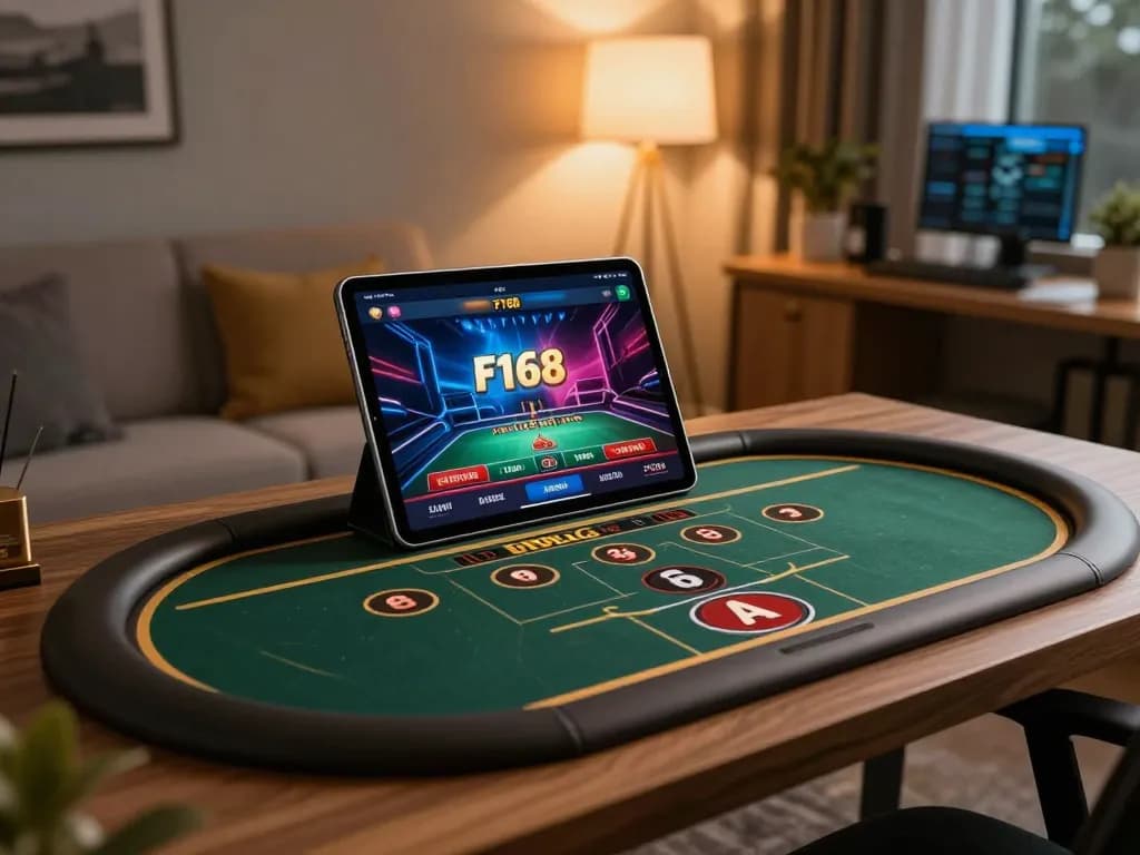 Engaging scene of mobile gaming on trang chủ F168 app showcasing live dealer action.