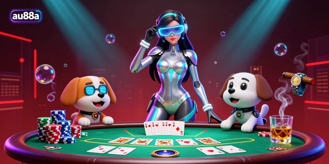 Engage with au88a's vibrant casino experience featuring poker excitement and futuristic visuals.