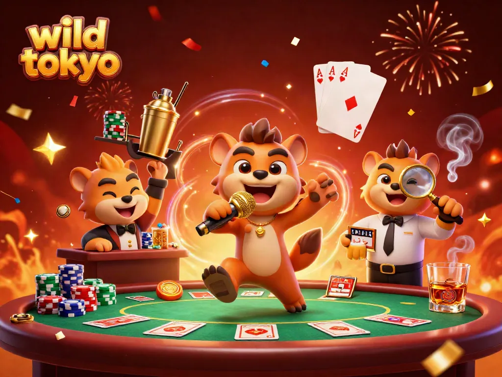 Join the lively comedy scene at Wild Tokyo Casino with vivid gaming action and colorful characters!