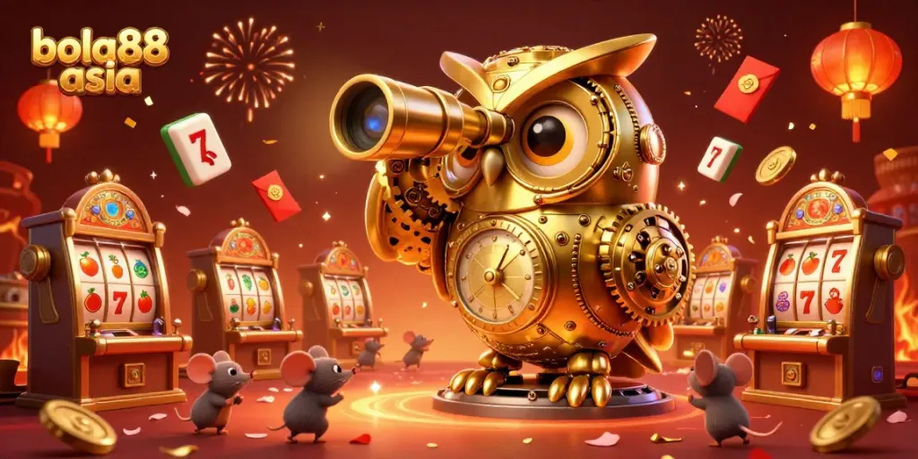 Experience the excitement of casino gaming at bola88 asia with golden owl and festive elements