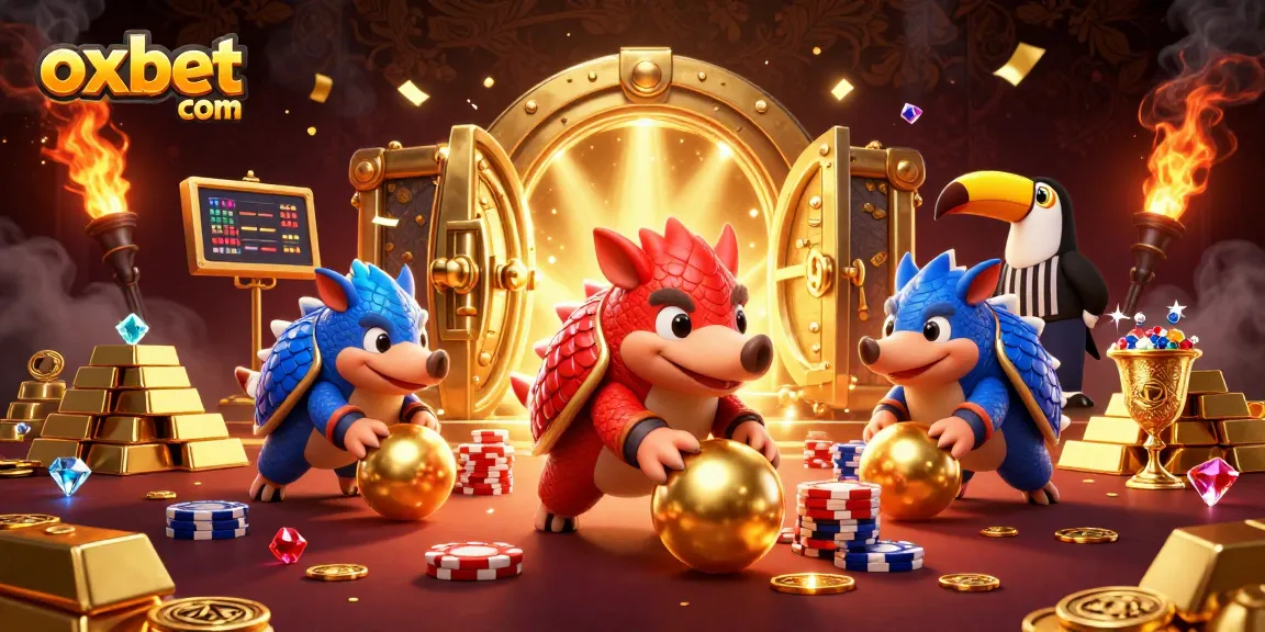 Engage with oxbet com's vibrant gaming world featuring spirited pangolins and thrilling casino elements.