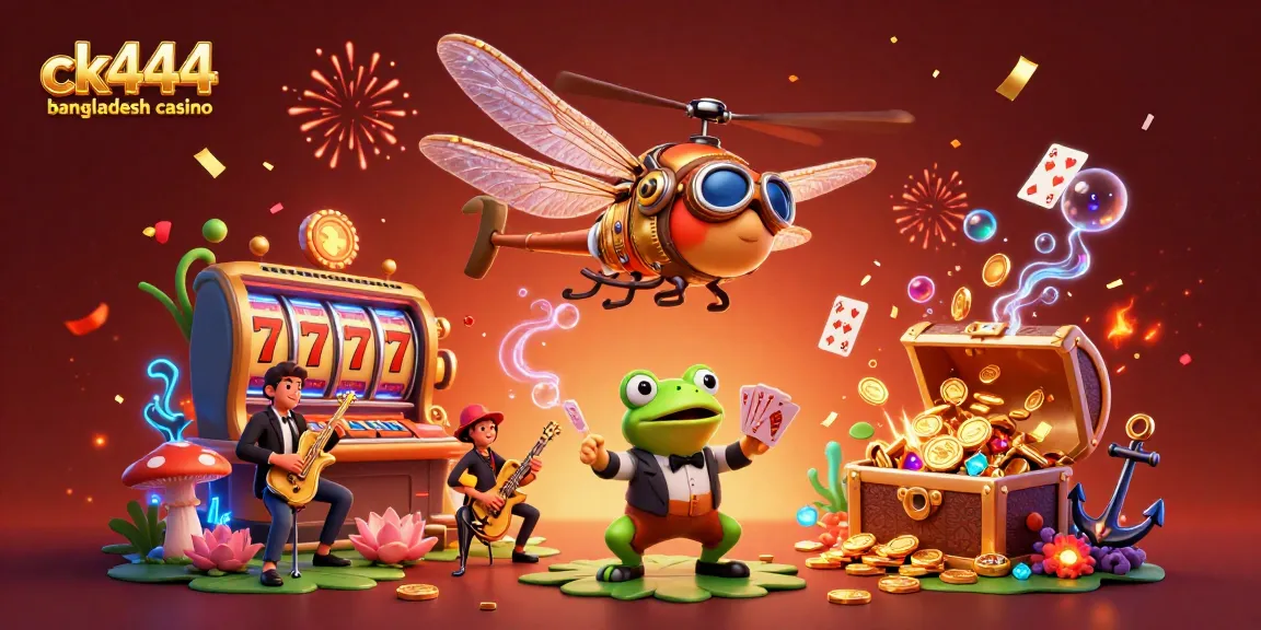 Experience the thrill of ck444 bangladesh casino with vibrant characters and exciting gaming elements in an enchanting scene.