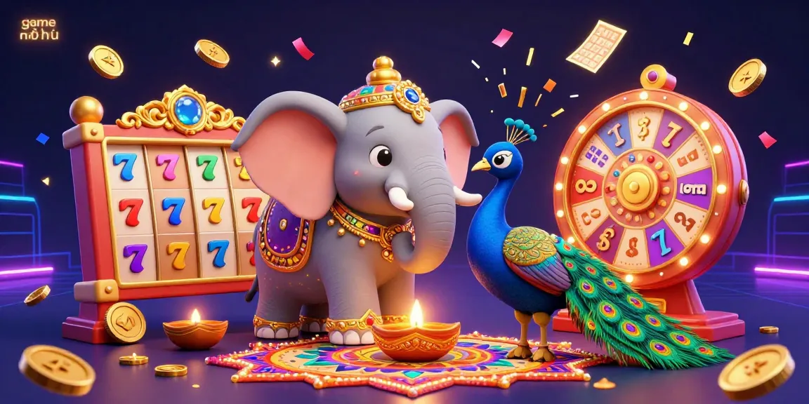 Experience the thrill of game nổ hũ with this vibrant 3D casino illustration featuring playful slot elements.