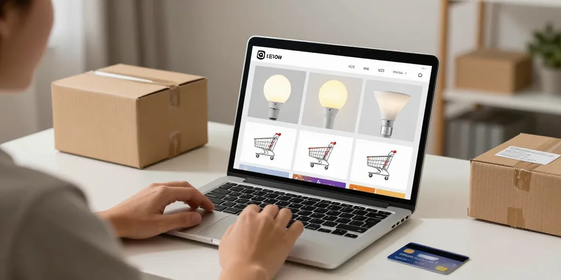 Lustre LED products showcased during online shopping experience.